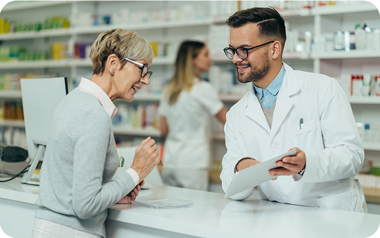 Pharmacist and customer