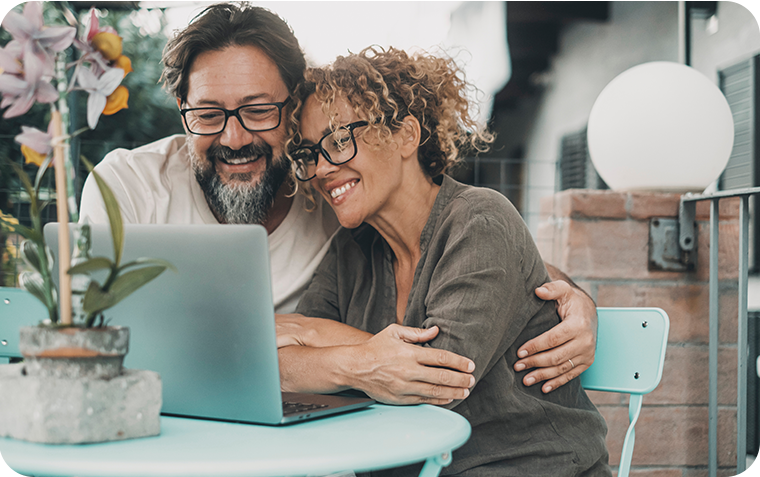 Middle aged couple in cafe