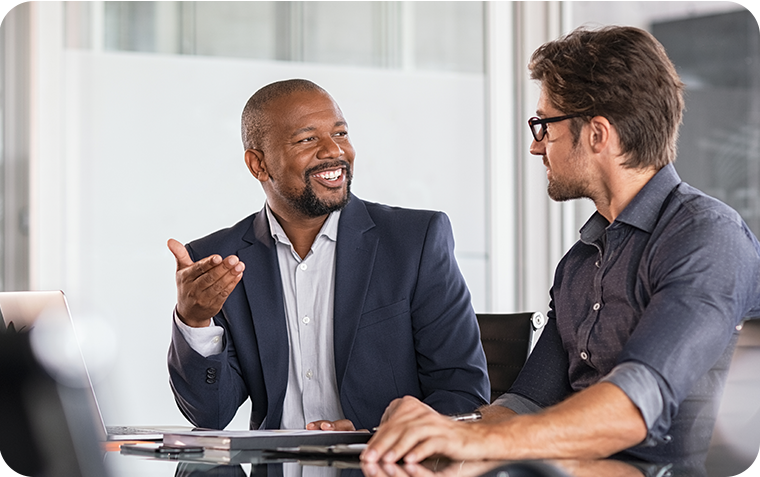 Two men having discussion